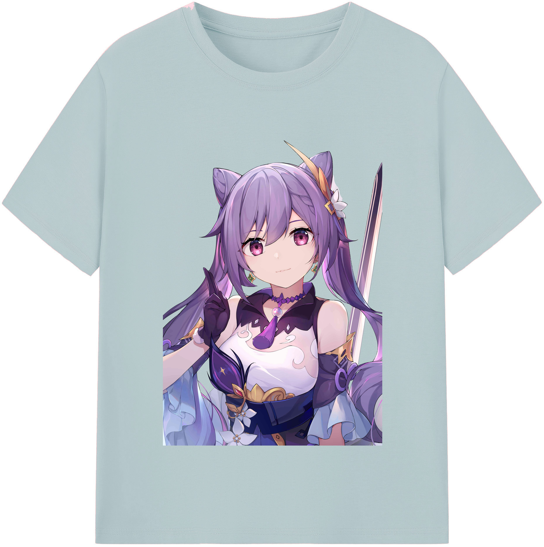 げんし神 刻晴 こくせい genshin Kokusei 綿100％半袖Tシャツ（フロントプリント）